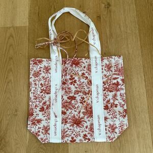 V. Chapman Tote Bag Floral White Red